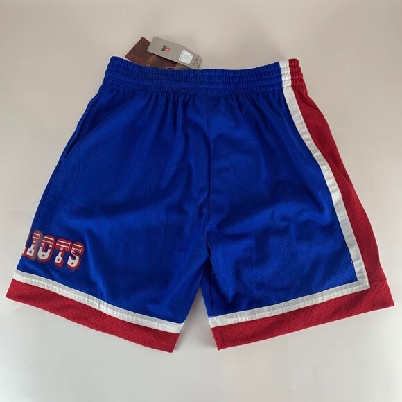 New England Patriots Retro Blue Red Mitchell & Ness Athletic Shorts Large New - Picture 4 of 7